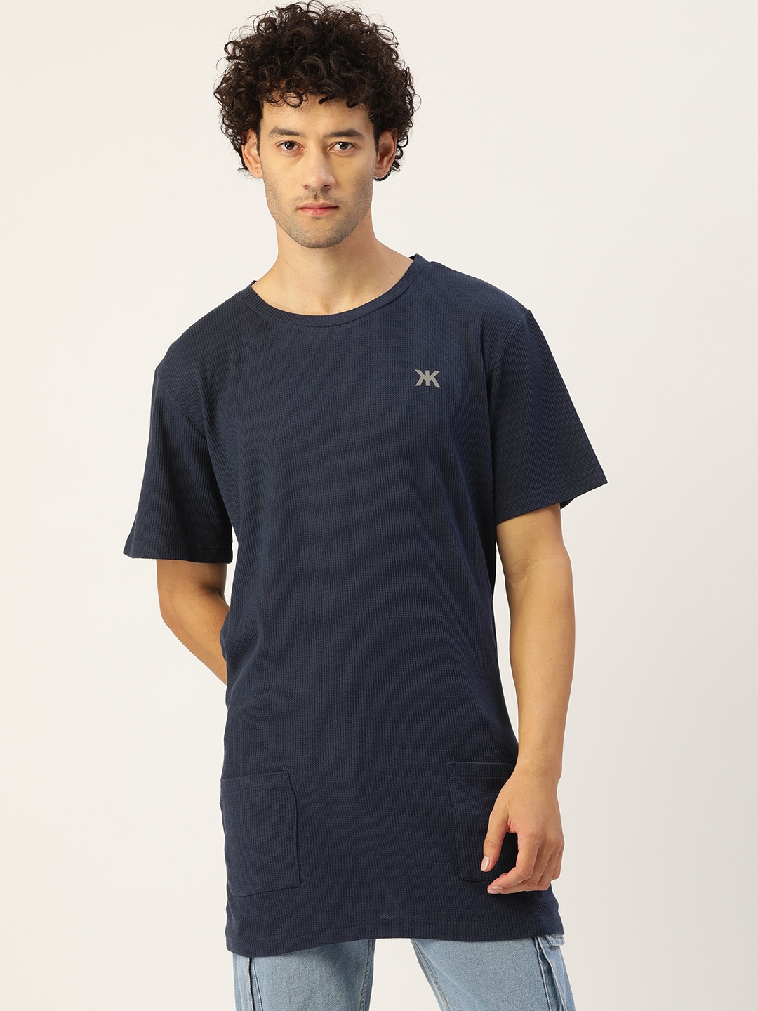 

Kook N Keech Drop-Shoulder Sleeves Oversized T-shirt, Navy blue