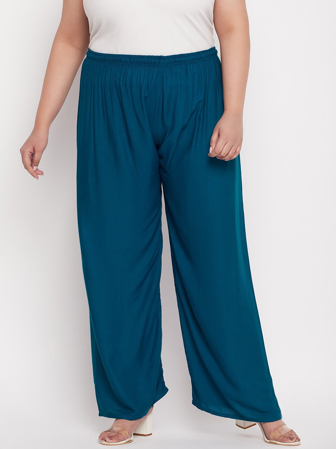 

Clora Creation Plus Size Women Wide Leg Palazzos, Teal