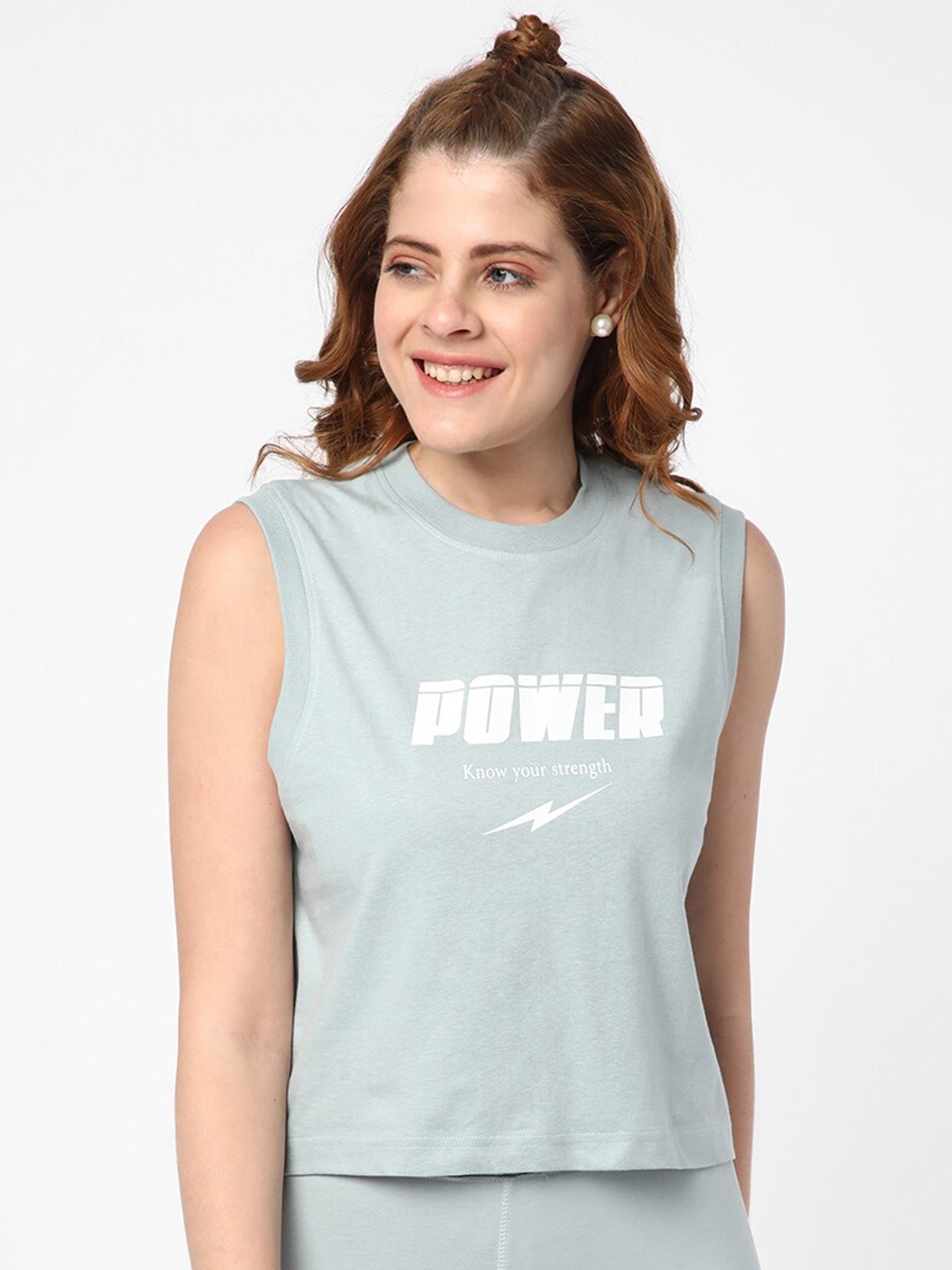 

R&B Typography Printed Top, Green