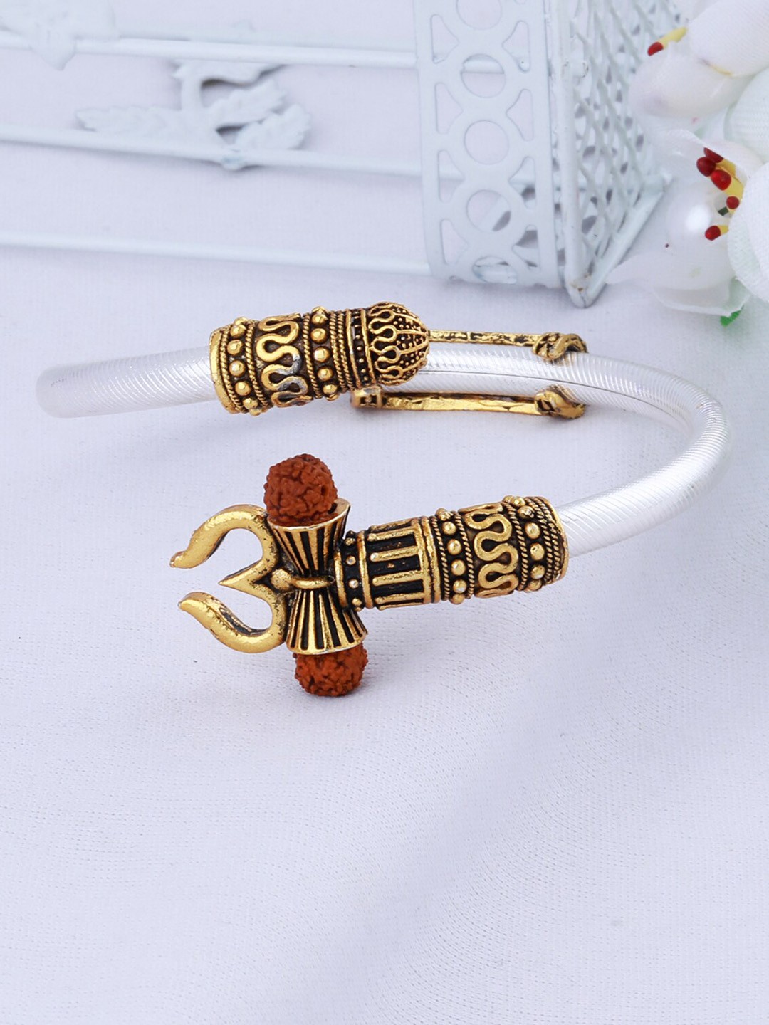 

Silver Shine Gold-Plated Kada Bracelet