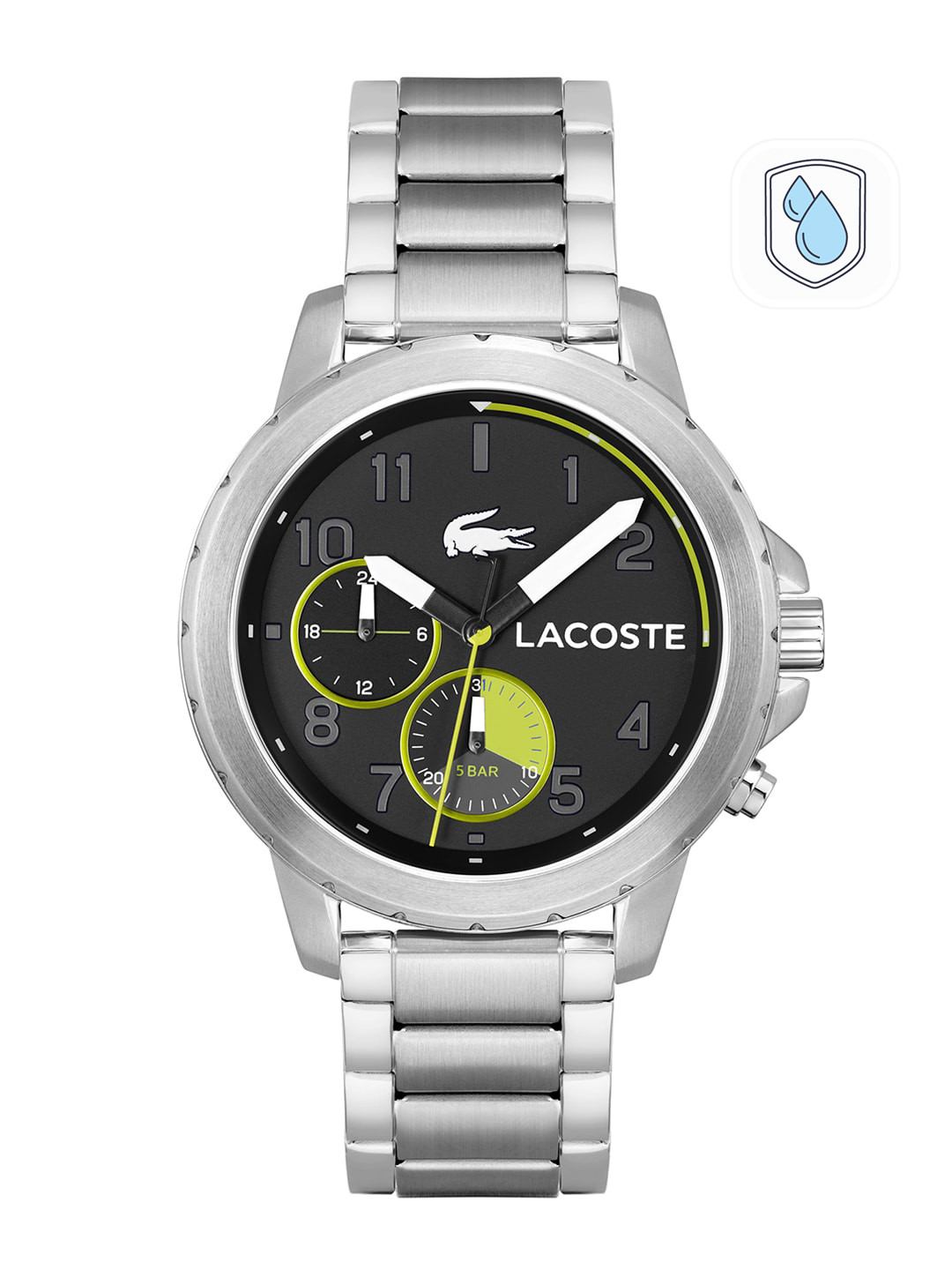 

Lacoste Men Stainless Steel Bracelet Style Straps Analogue Multi Function Watch 2011207, Black