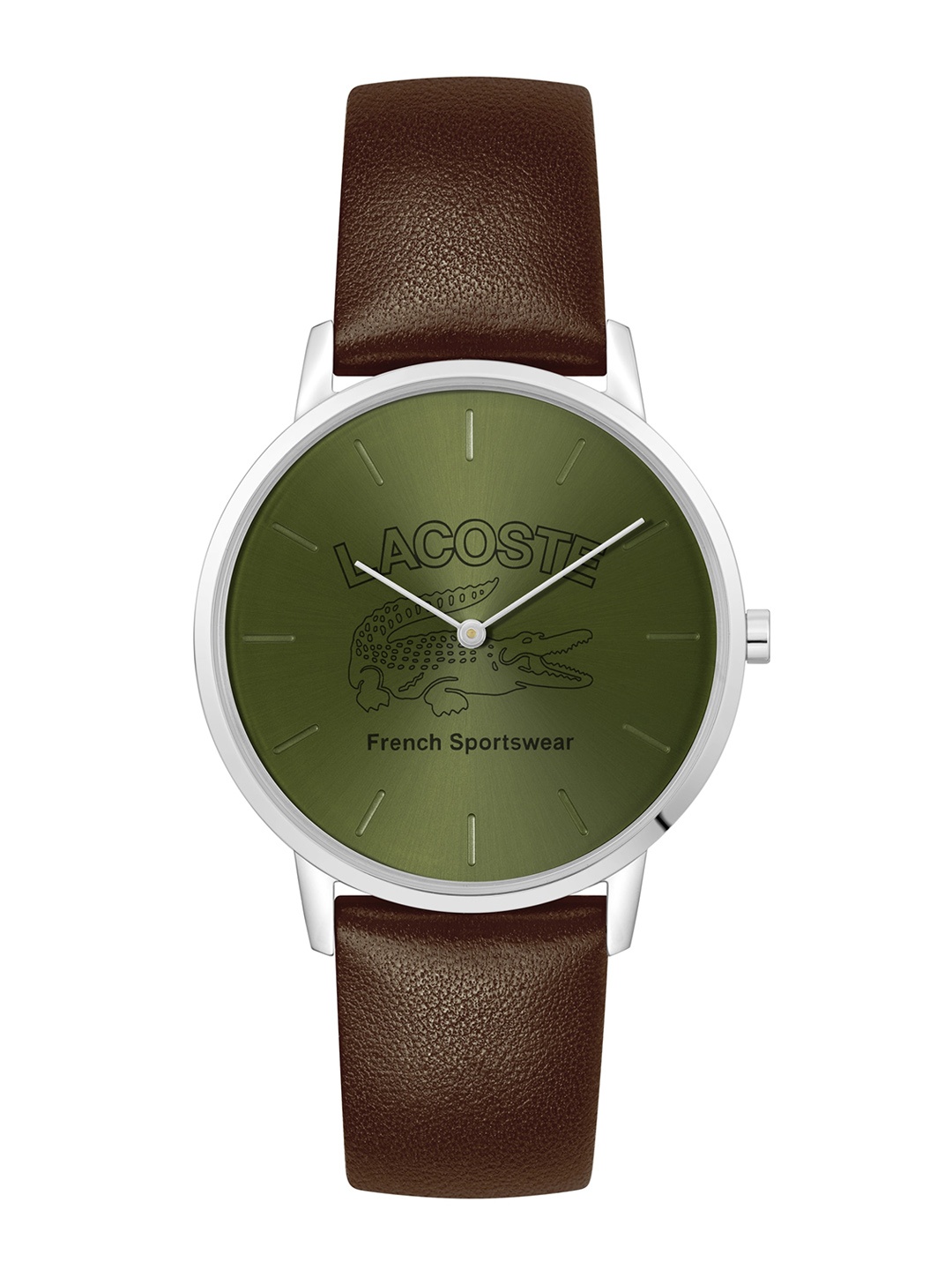 

Lacoste Men Brass Dial & Brown Leather Straps Analogue Watch 2011212, Green