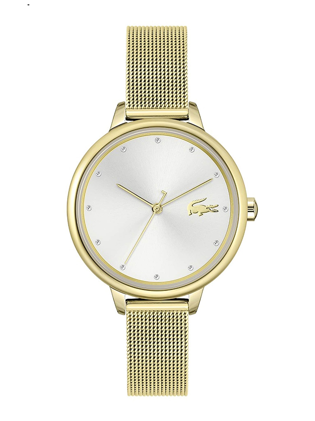 

Lacoste Women Brass Embellished Dial & Stainless Steel Bracelet Style Straps Watch 2001254, Silver