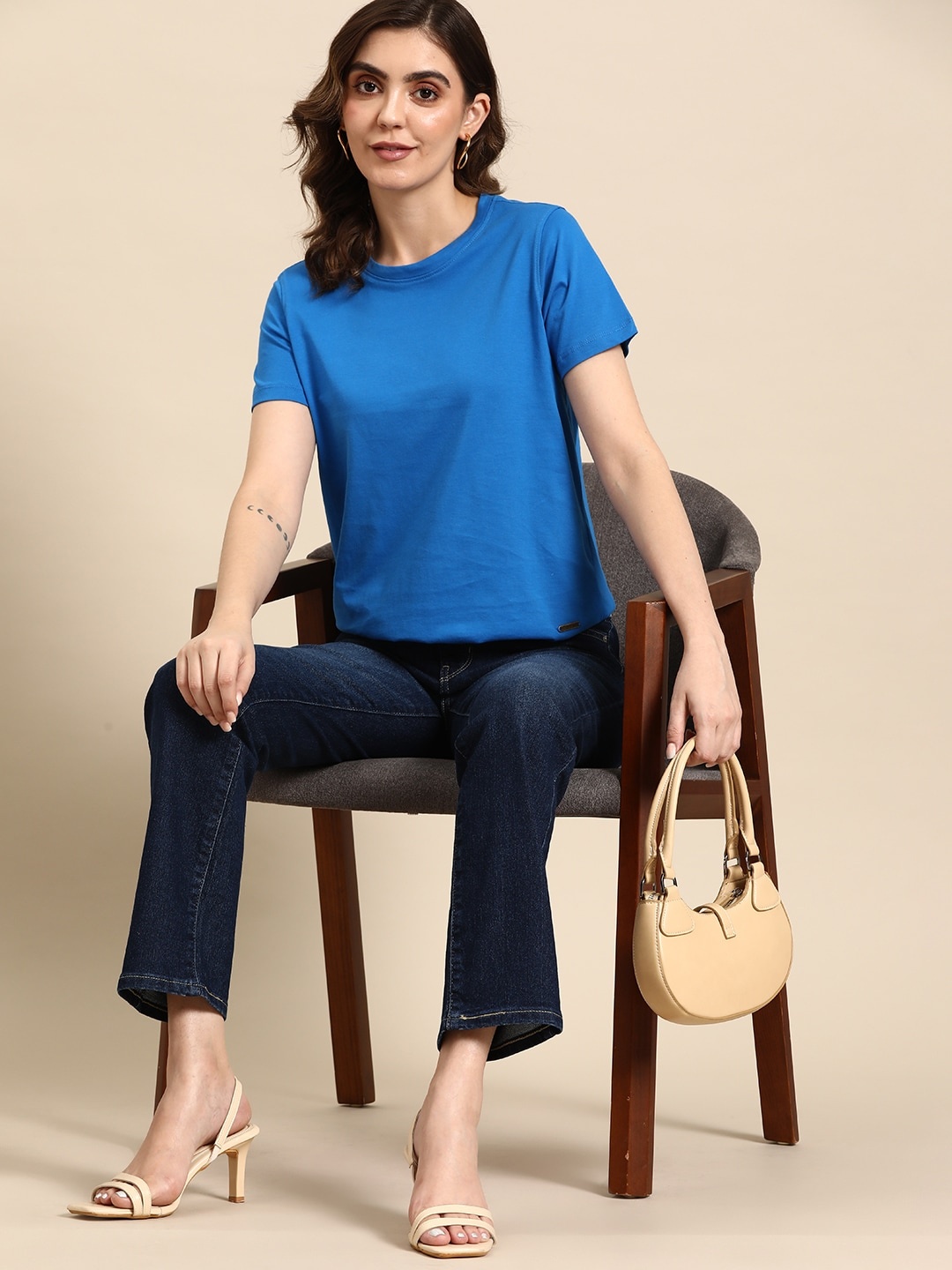 

all about you Women Solid T-shirt, Blue