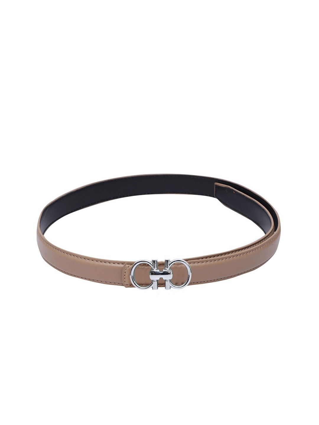 

thickskin Girls Solid Push Pin Slim Belt, Brown