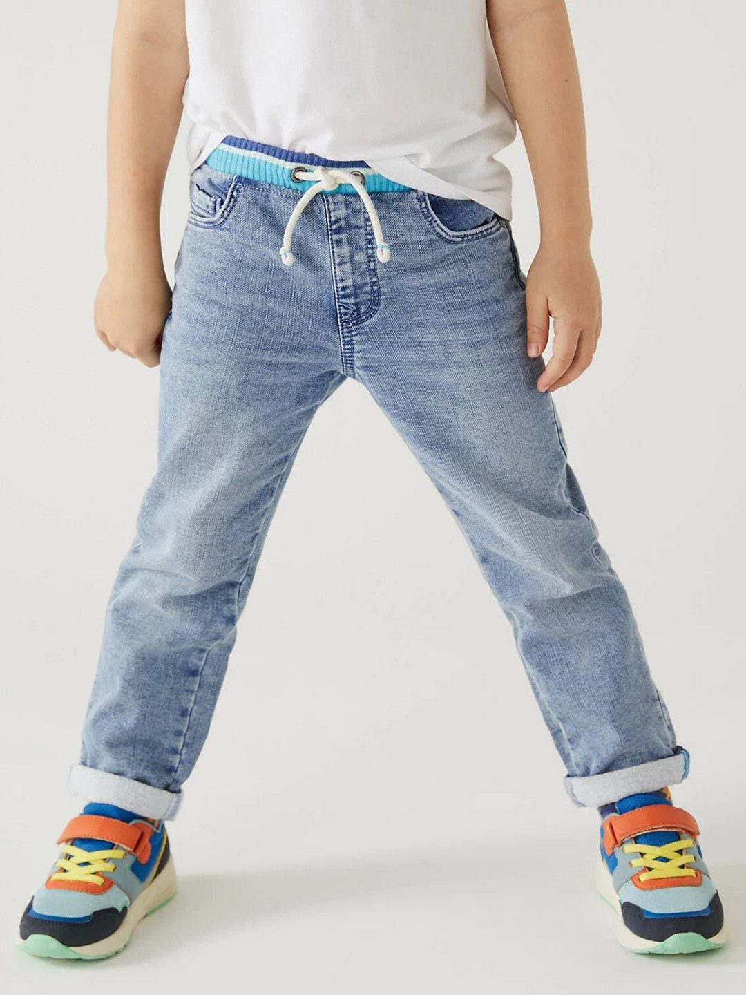 

Marks & Spencer Boys Straight Fit Heavy Fade Jeans, Blue