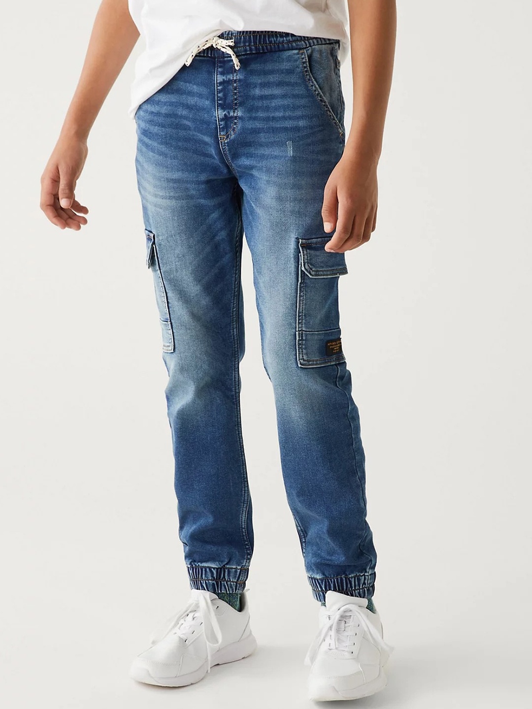 

Marks & Spencer Boys Straight Fit Light Fade Joggers, Blue