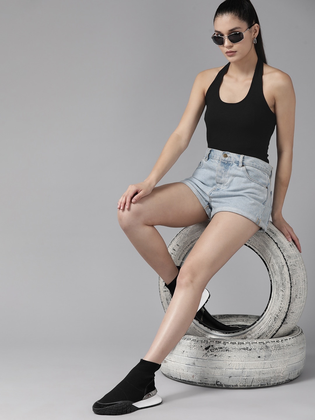 

The Roadster Lifestyle Co. Halter Neck Solid Top, Black