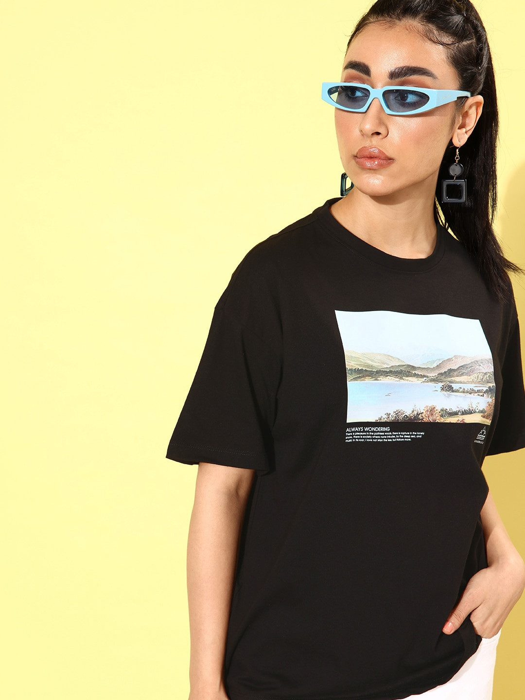 

The Roadster Life Co. Jet Black Hollaback Poster Graphics Printed T-shirt