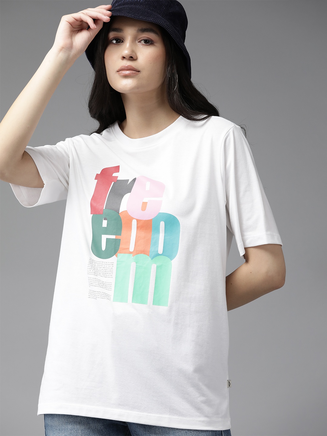 

The Roadster Lifestyle Co. Typography Printed Oversized T-shirt, White
