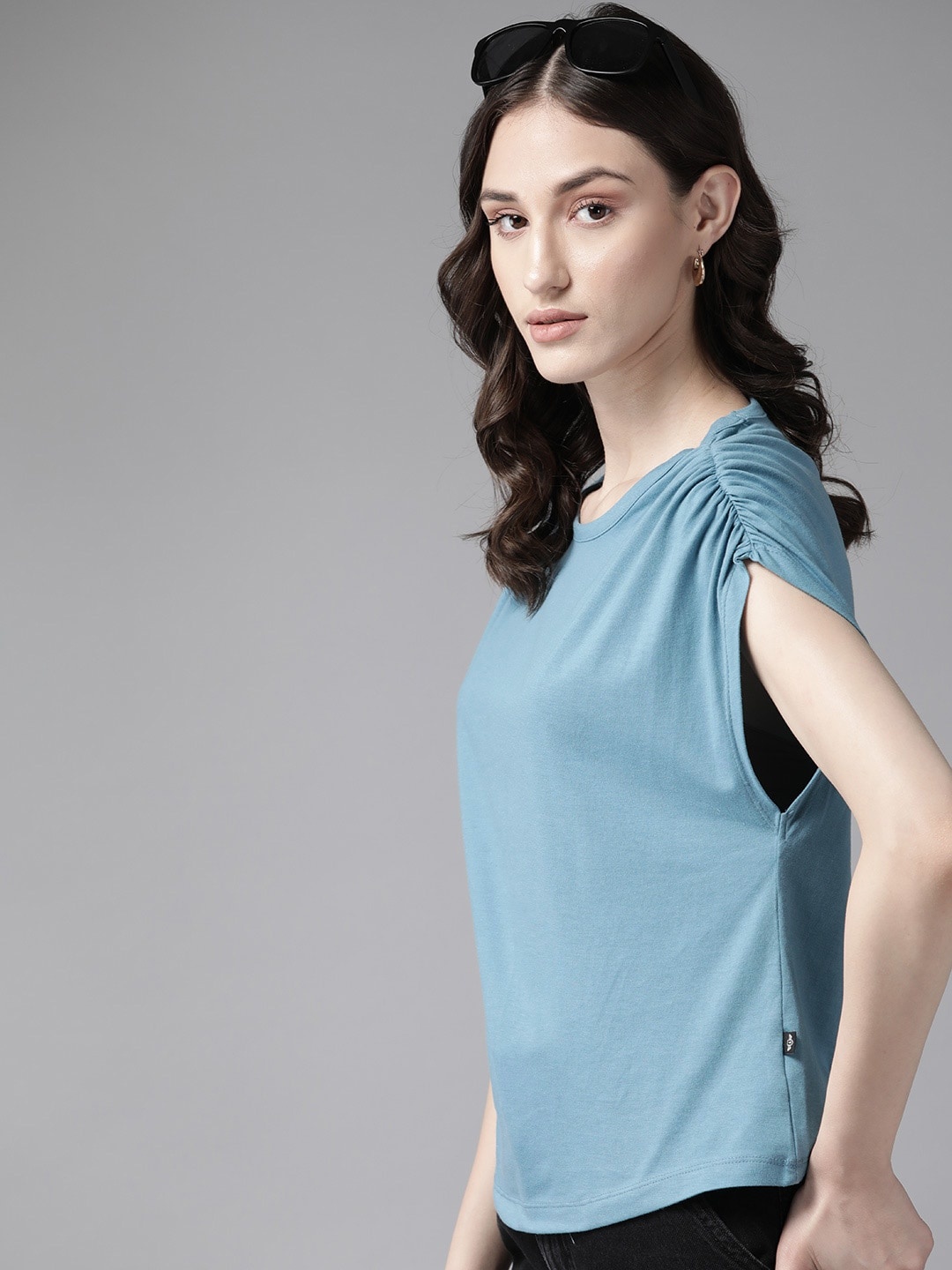 

The Roadster Lifestyle Co. Ruched Detail T-shirt, Blue