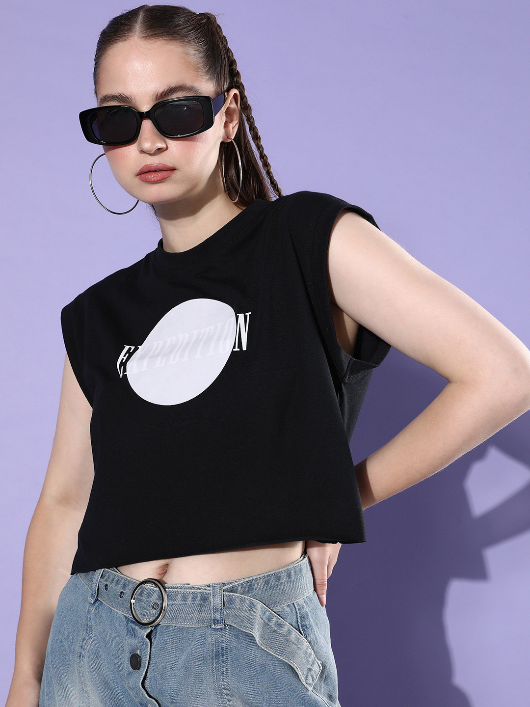

The Roadster Life Co. Printed Extended Sleeves 90's Hollaback Poster Graphics T-shirt, Black