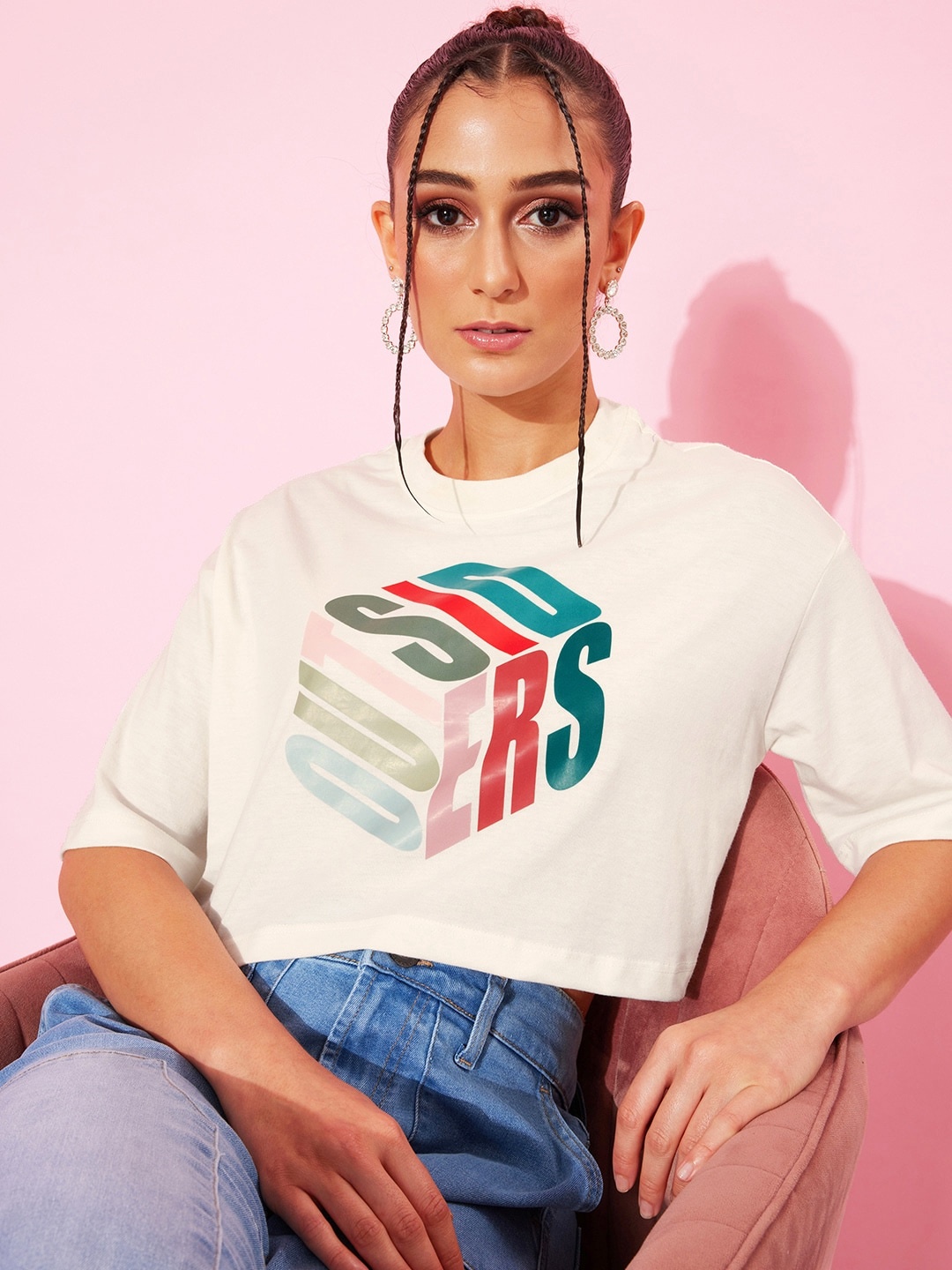 

The Roadster Life Co. Ceramic White Poster Graphics Printed Drop-Shoulder Sleeves T-shirt