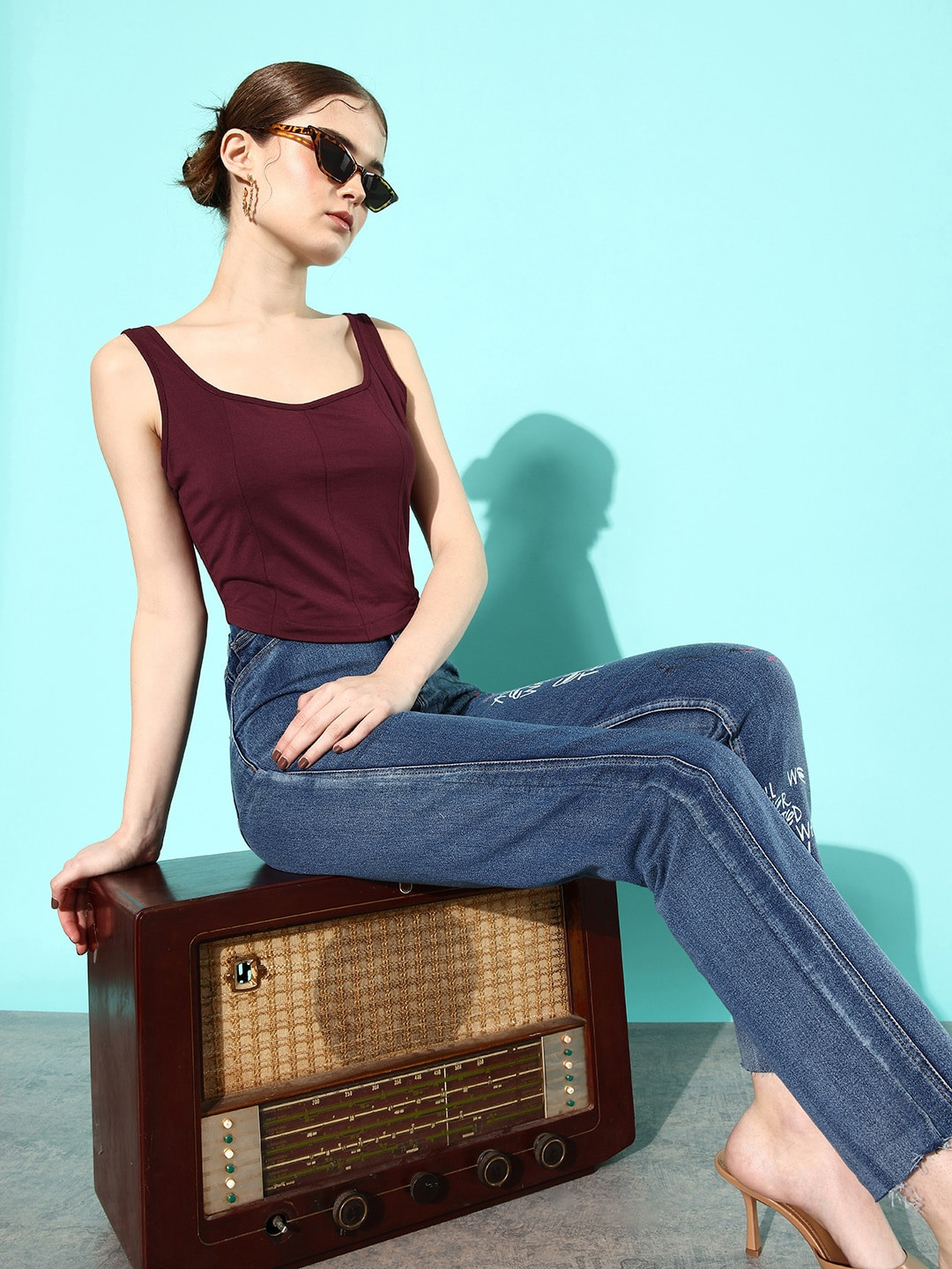 

The Roadster Life Co. Corset Top, Maroon