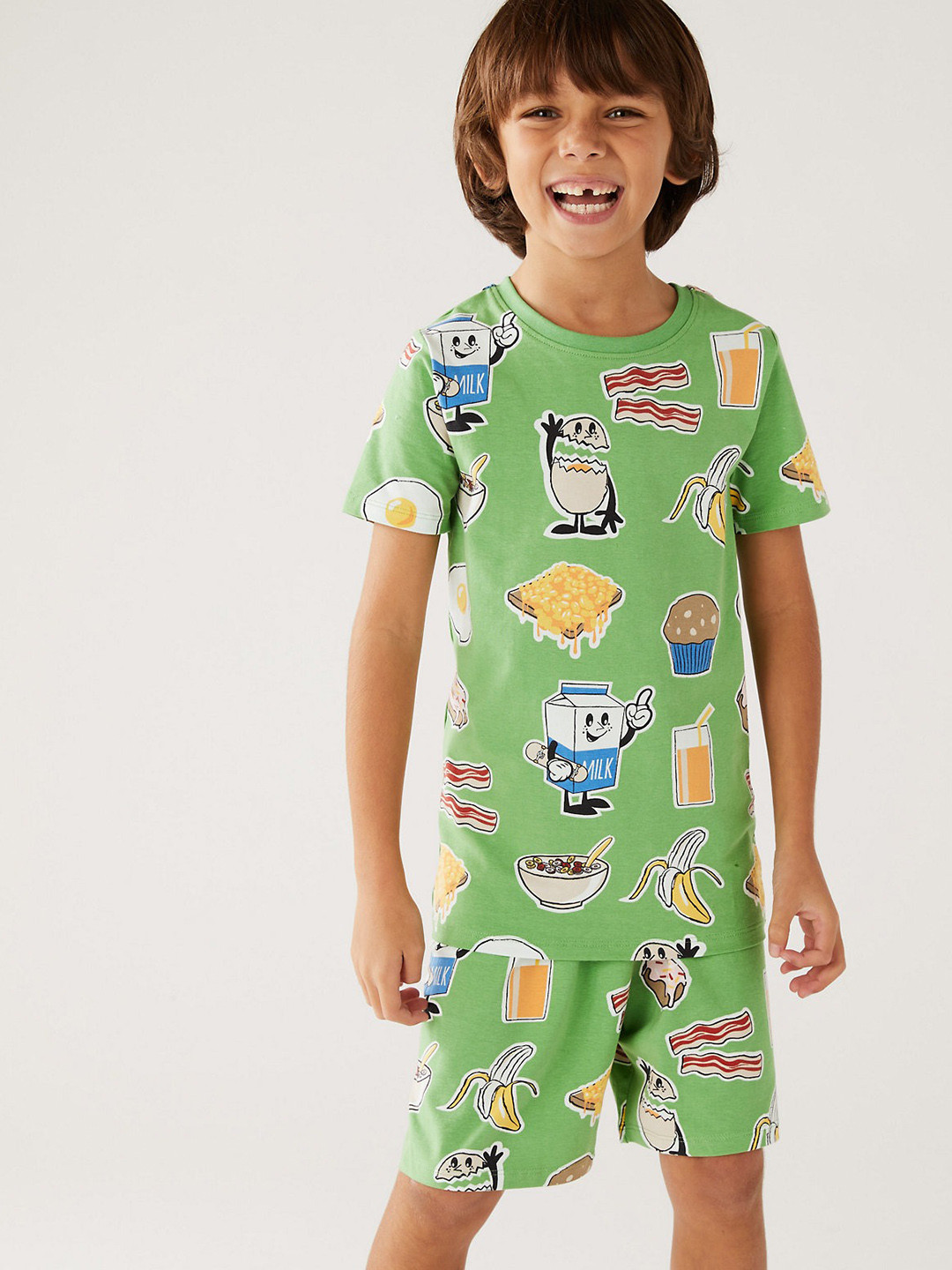 

Marks & Spencer Boys Conversational Printed Night Suit, Green