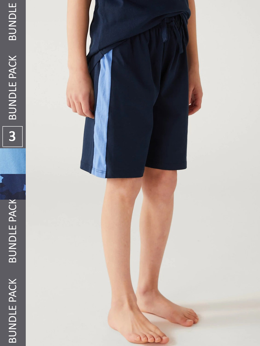 

Marks & Spencer Boys Pack Of 3 Camouflage Printed Pure Cotton Night Suit, Navy blue