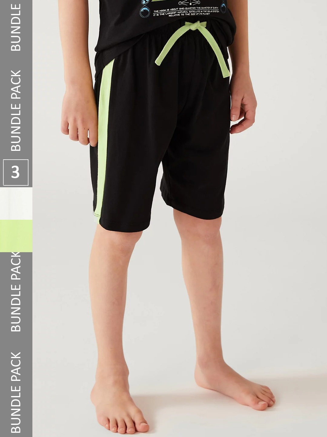 

Marks & Spencer Boys Pack Of 3 Graphic Printed Pure Cotton Night Suit, Black