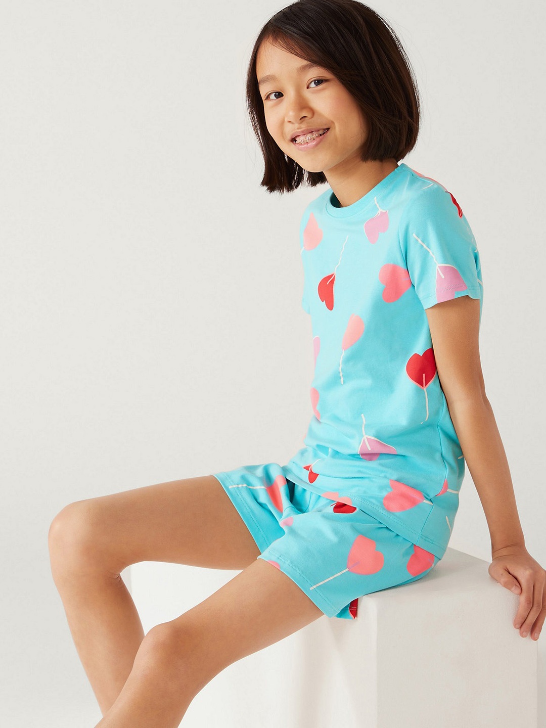 

Marks & Spencer Girls Conversational Printed Night Suit, Blue