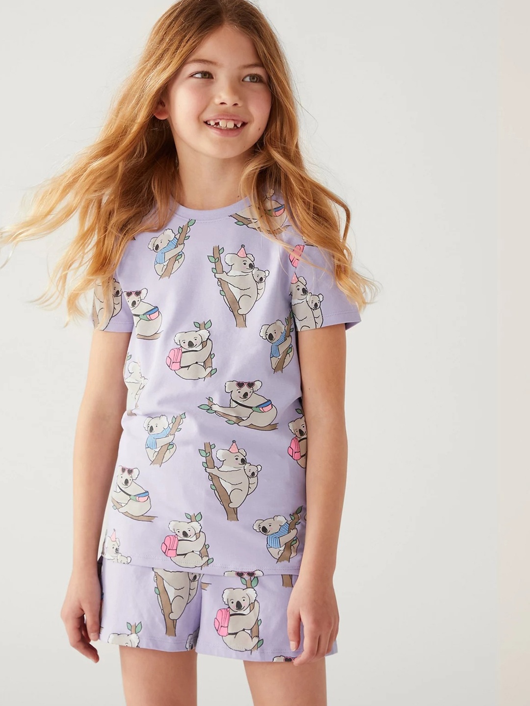 

Marks & Spencer Girls Conversational Printed Night Suit, Purple