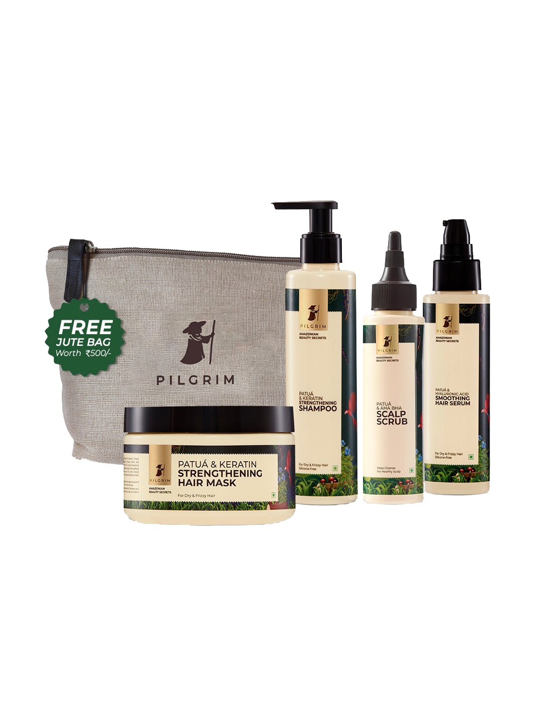 

Pilgrim Amazonian Beauty Secrets Patu a & Keratin Hair Spa Kit, Green