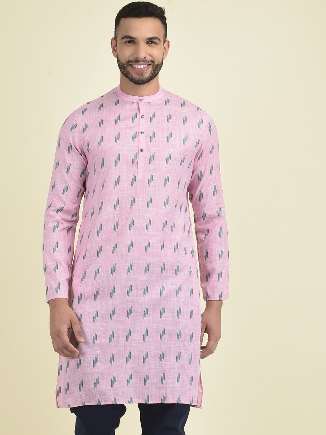

DEYANN Geometric Printed Kurta, Pink