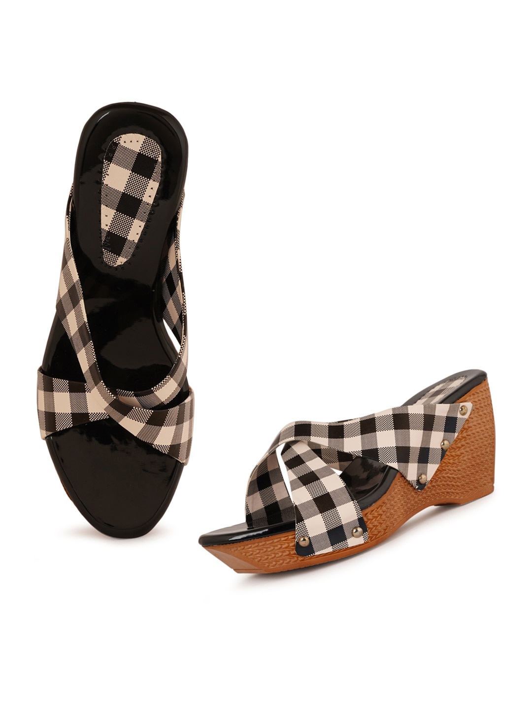 

SAPATOS Printed Wedge Heels, Beige