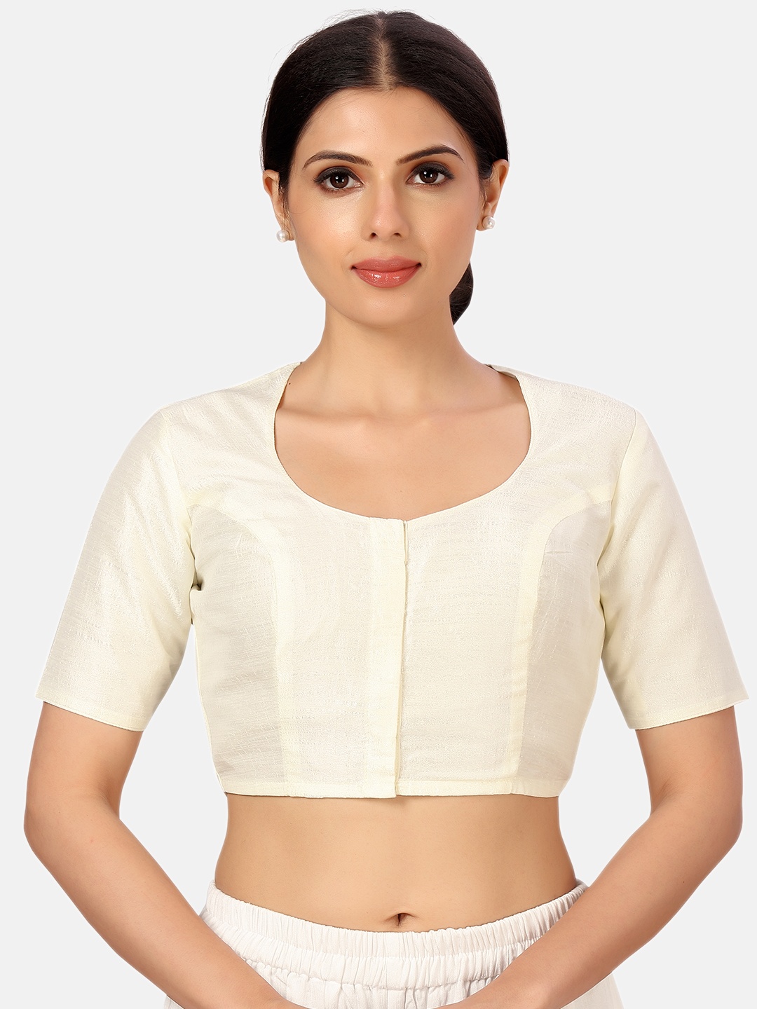 

Studio Shringaar Textured Saree Blouse, White
