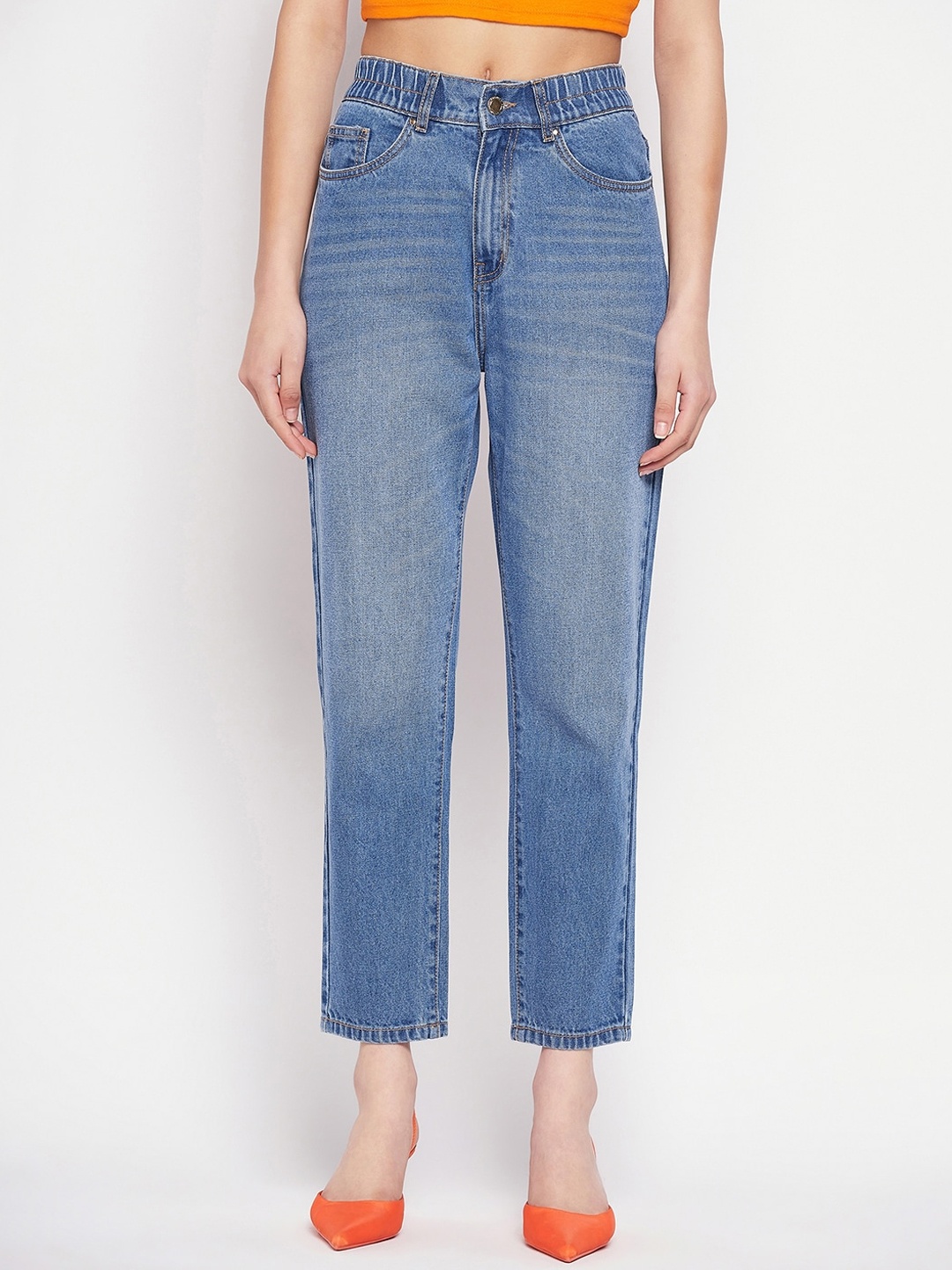 

Madame Women Regular Fit Light Fade Cotton Jeans, Blue