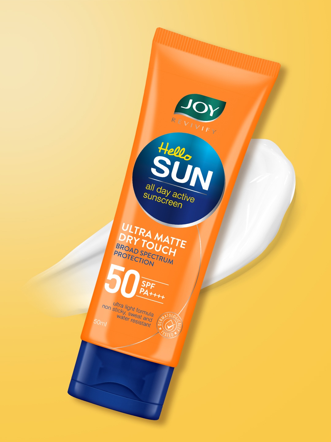 

JOY Ultra Matte Sunscreen SPF 50 PA++++ Lightweight & Water Resistant - 50ml, Orange