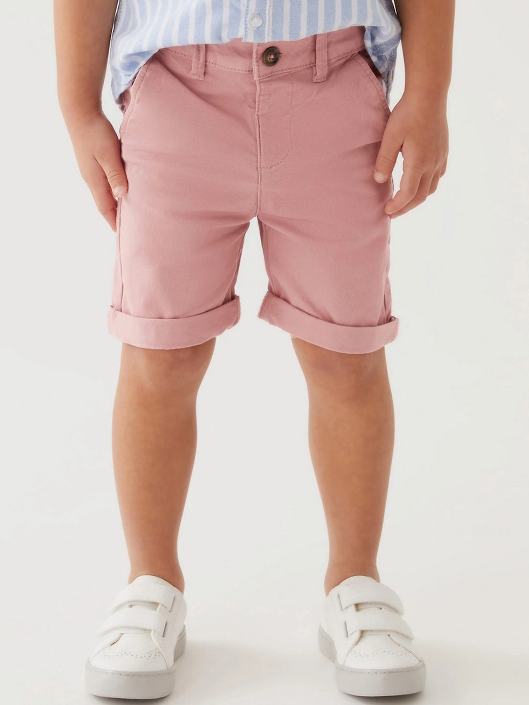 

Marks & Spencer Boys Cotton Mid-Rise Regular Fit Chinos Shorts, Pink