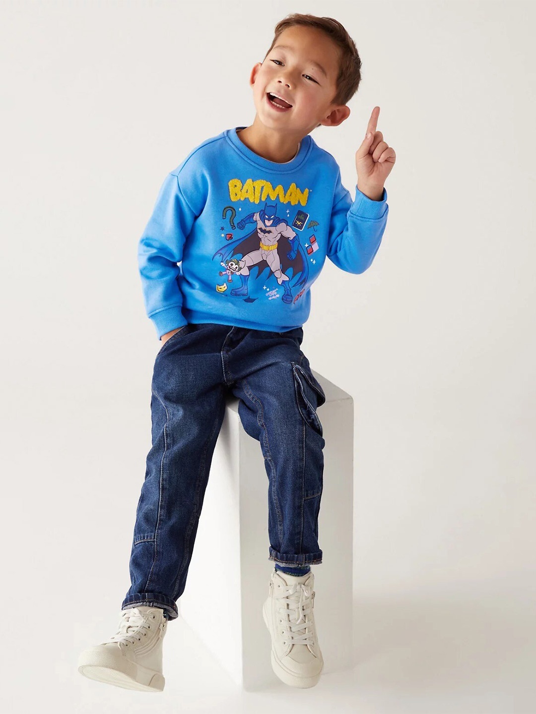 

Marks & Spencer Boys Graphic Printed Cotton Sweatshirt, Blue
