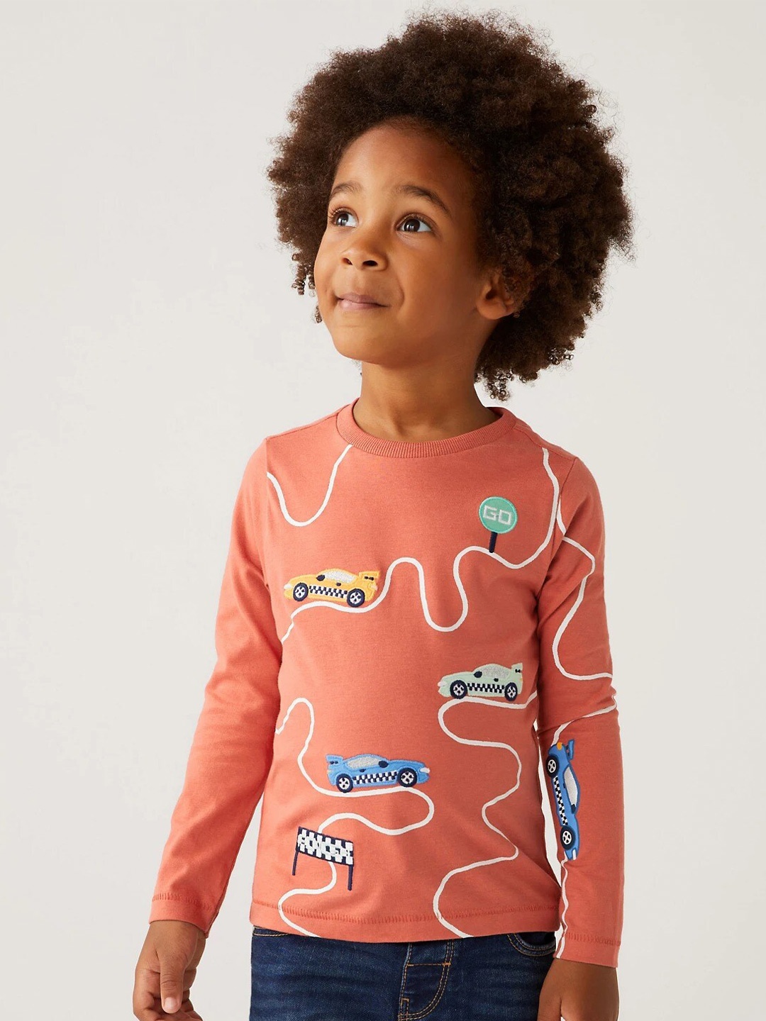 

Marks & Spencer Boys Conversational Printed Pure Cotton T-shirt, Peach