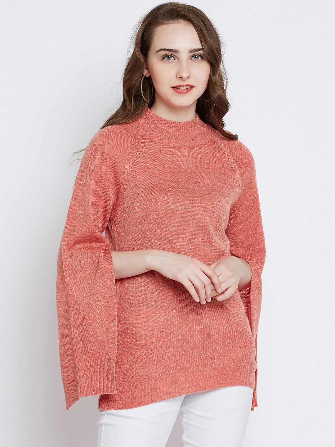 

Marie Claire Women Peach-Coloured Solid Pullover