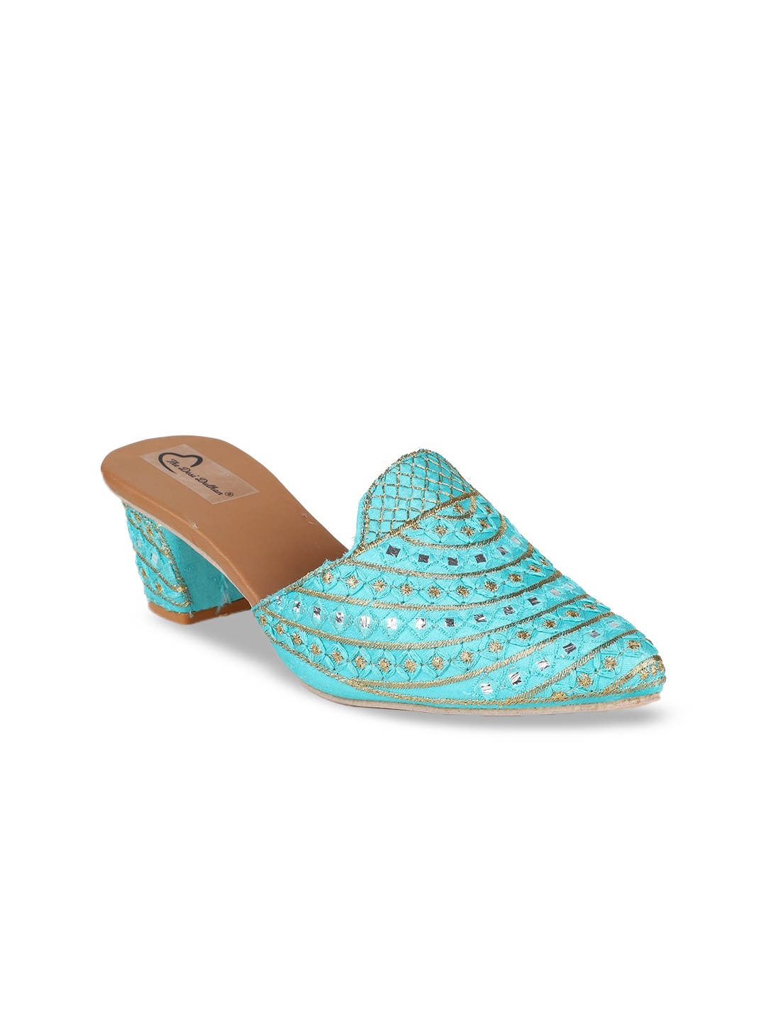 

The Desi Dulhan Green Ethnic Block Sandals