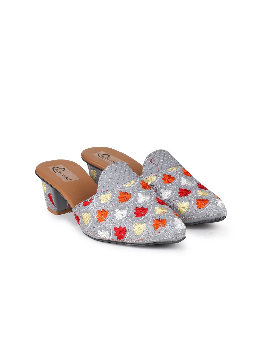 

The Desi Dulhan Ethnic Block Heels, Grey