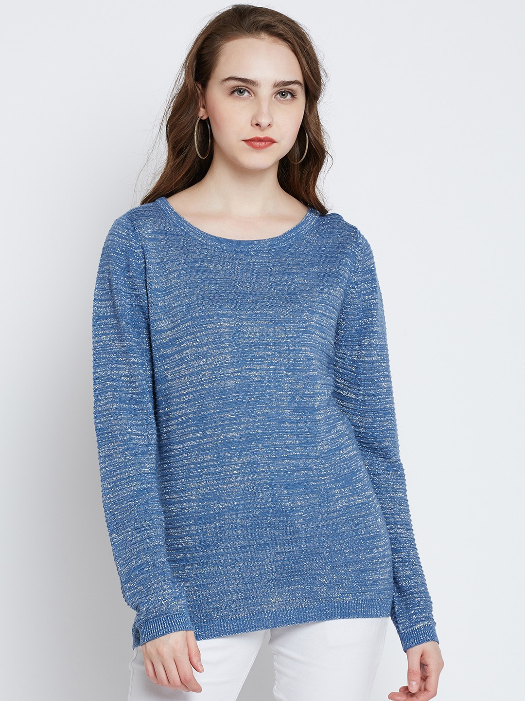 

Marie Claire Women Blue Solid Pullover