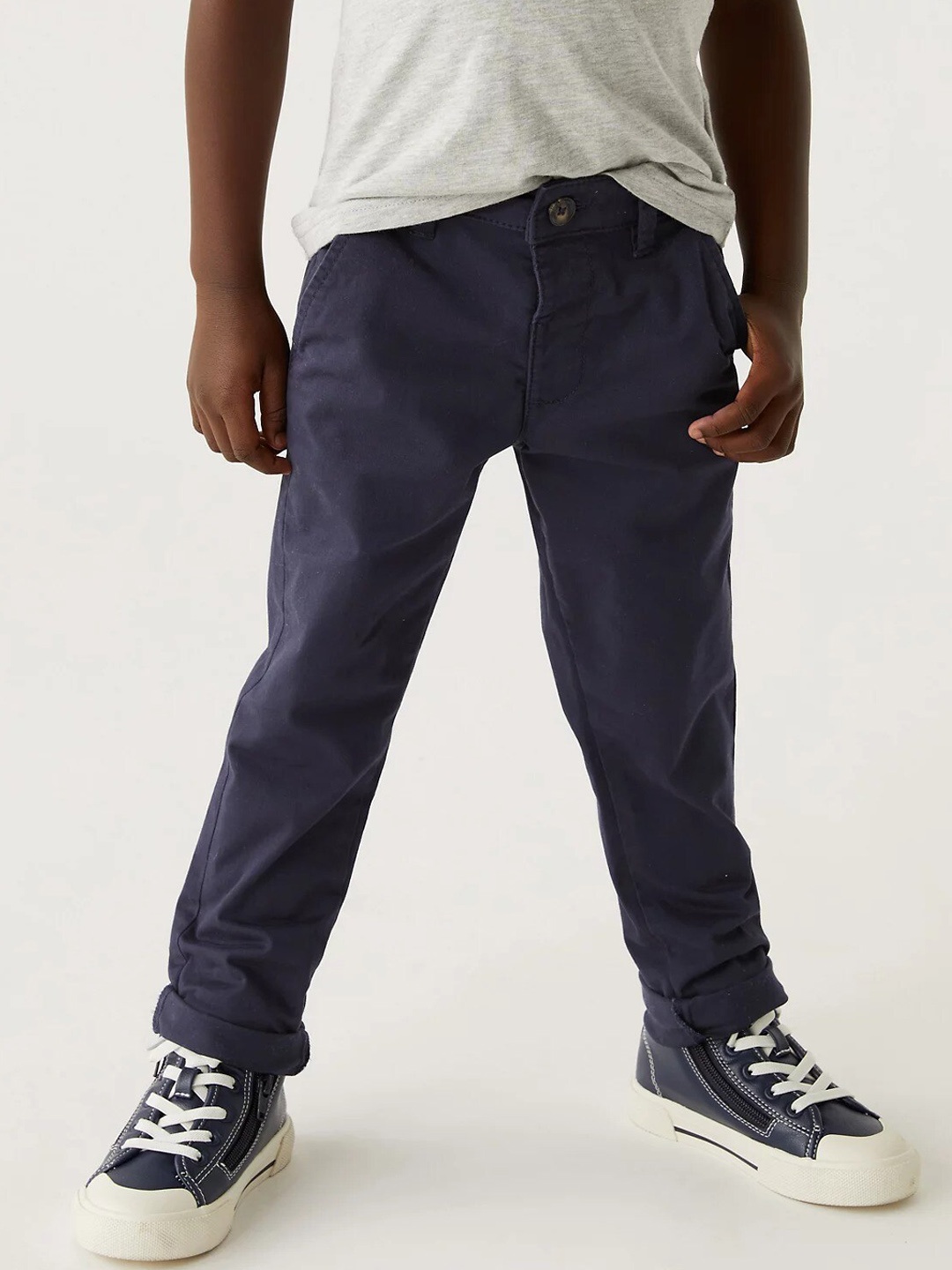 

Marks & Spencer Boys Chinos Trousers, Navy blue