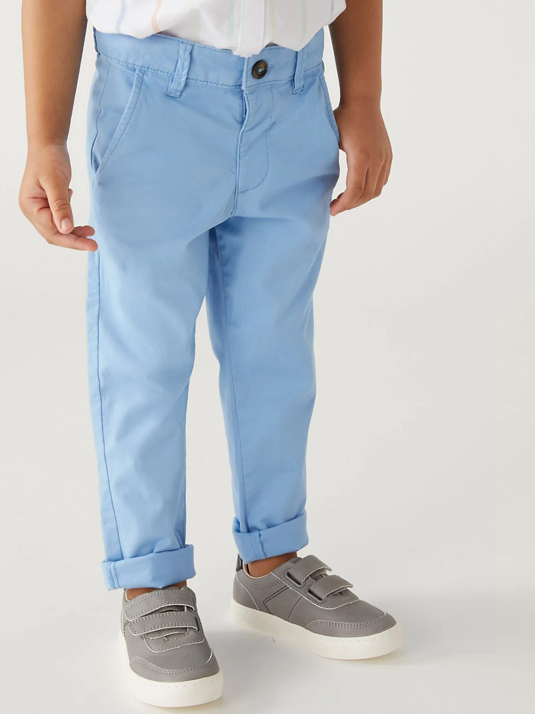 

Marks & Spencer Boys Cotton Chinos Trousers, Blue