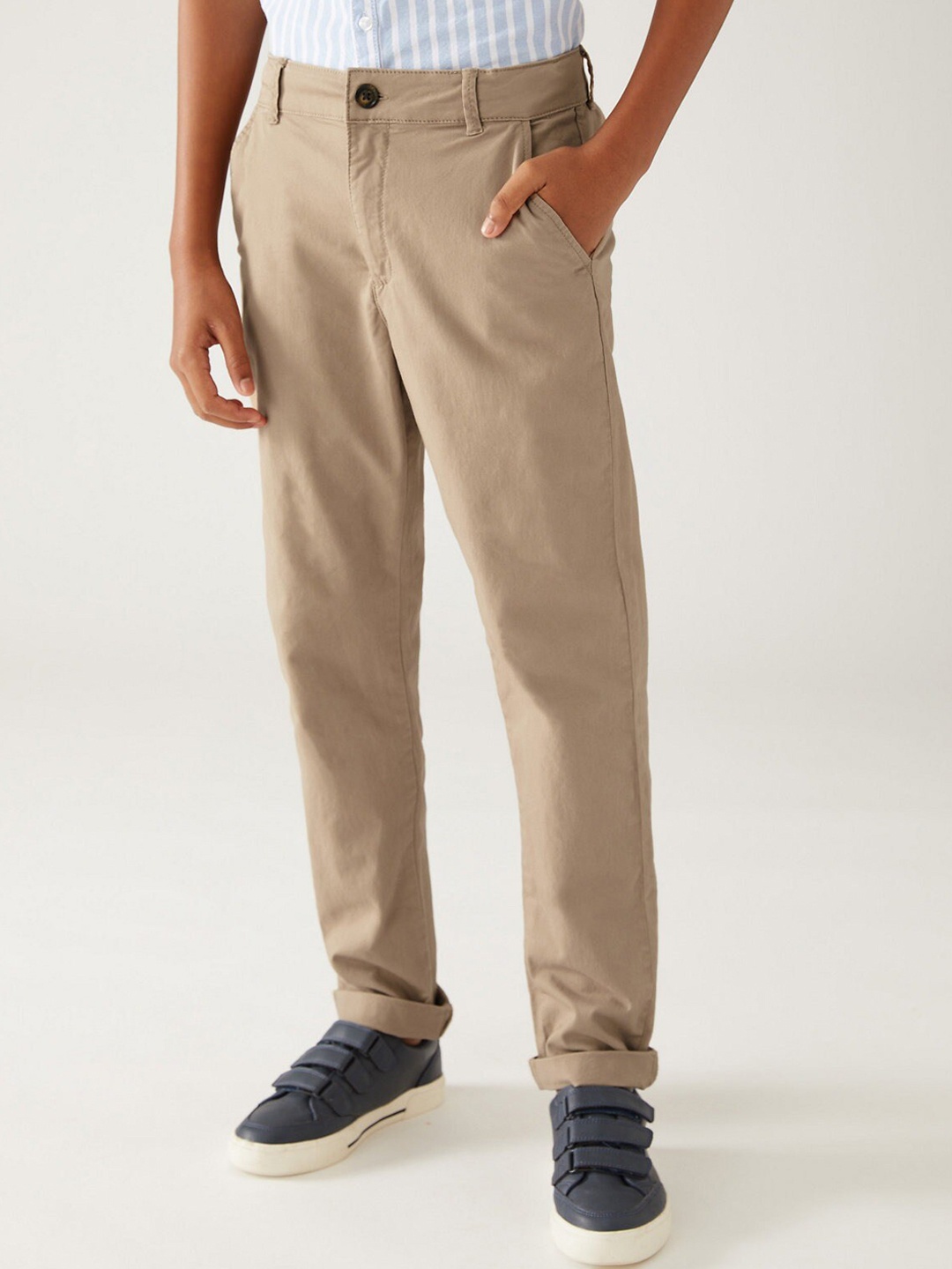 

Marks & Spencer Boys Mid rise Regular Fit Chinos, Beige