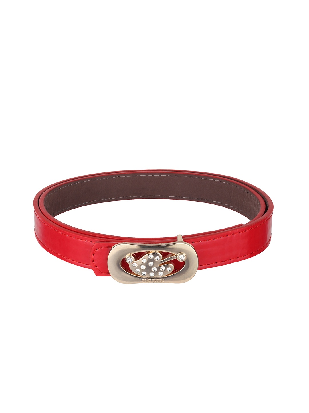 

LONDON FASHION hob Women Buckle Detail Push Pin Belt, Red