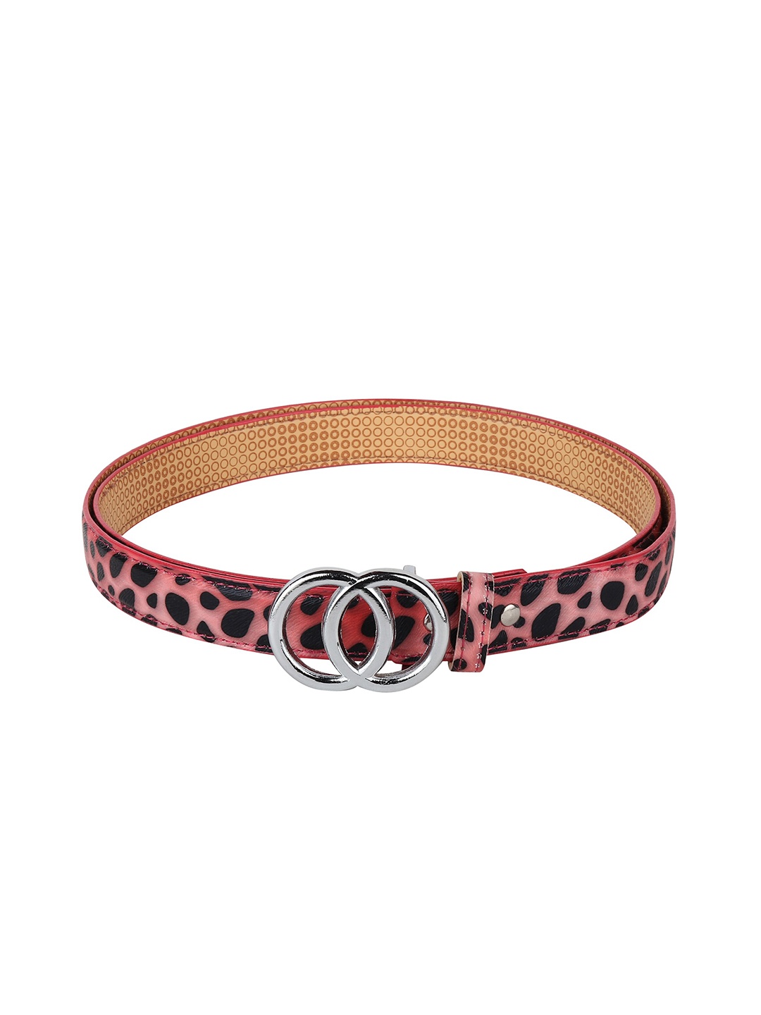 

LONDON FASHION hob Women Printed Push Pin Belt, Red