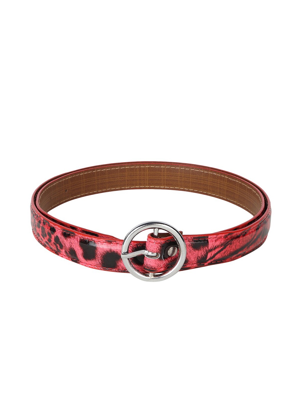 

LONDON FASHION hob Women Printed Tang Closure Belt, Red