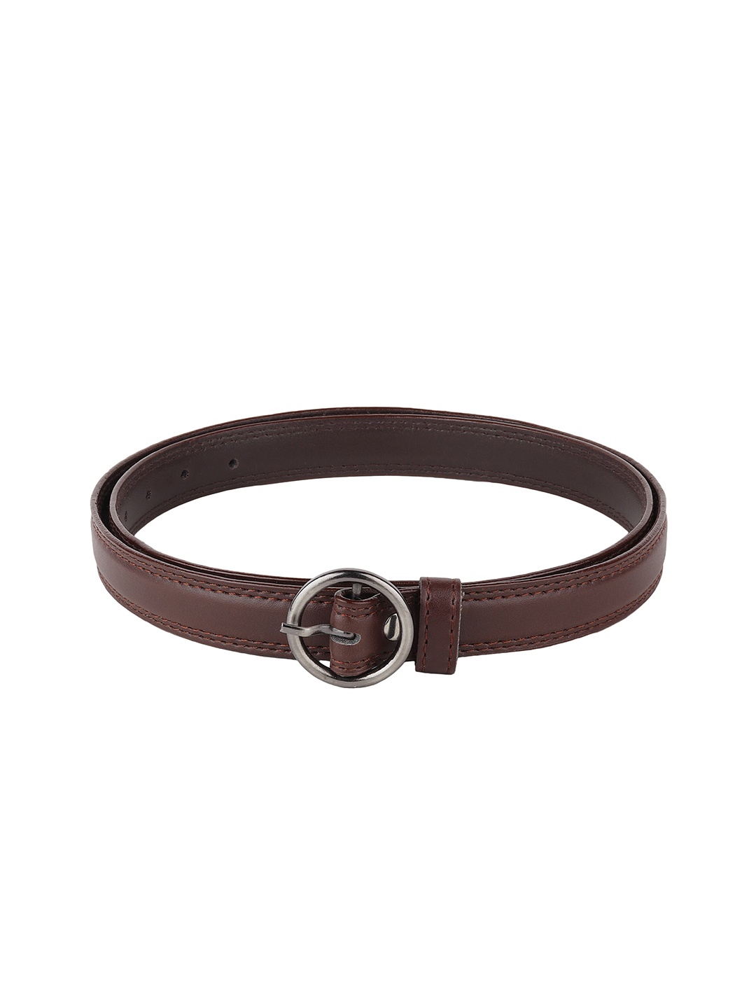 

LONDON FASHION hob Women Solid Tang Slim Belt, Coffee brown