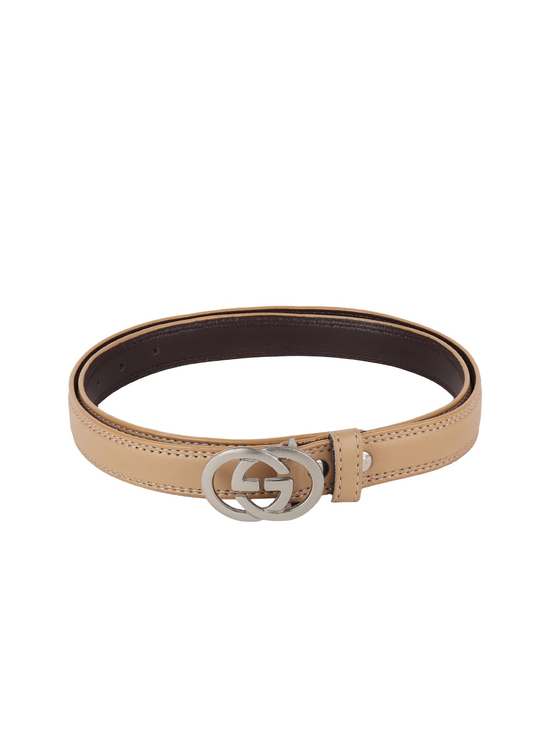 

LONDON FASHION hob Women Solid Push Pin Belt, Cream