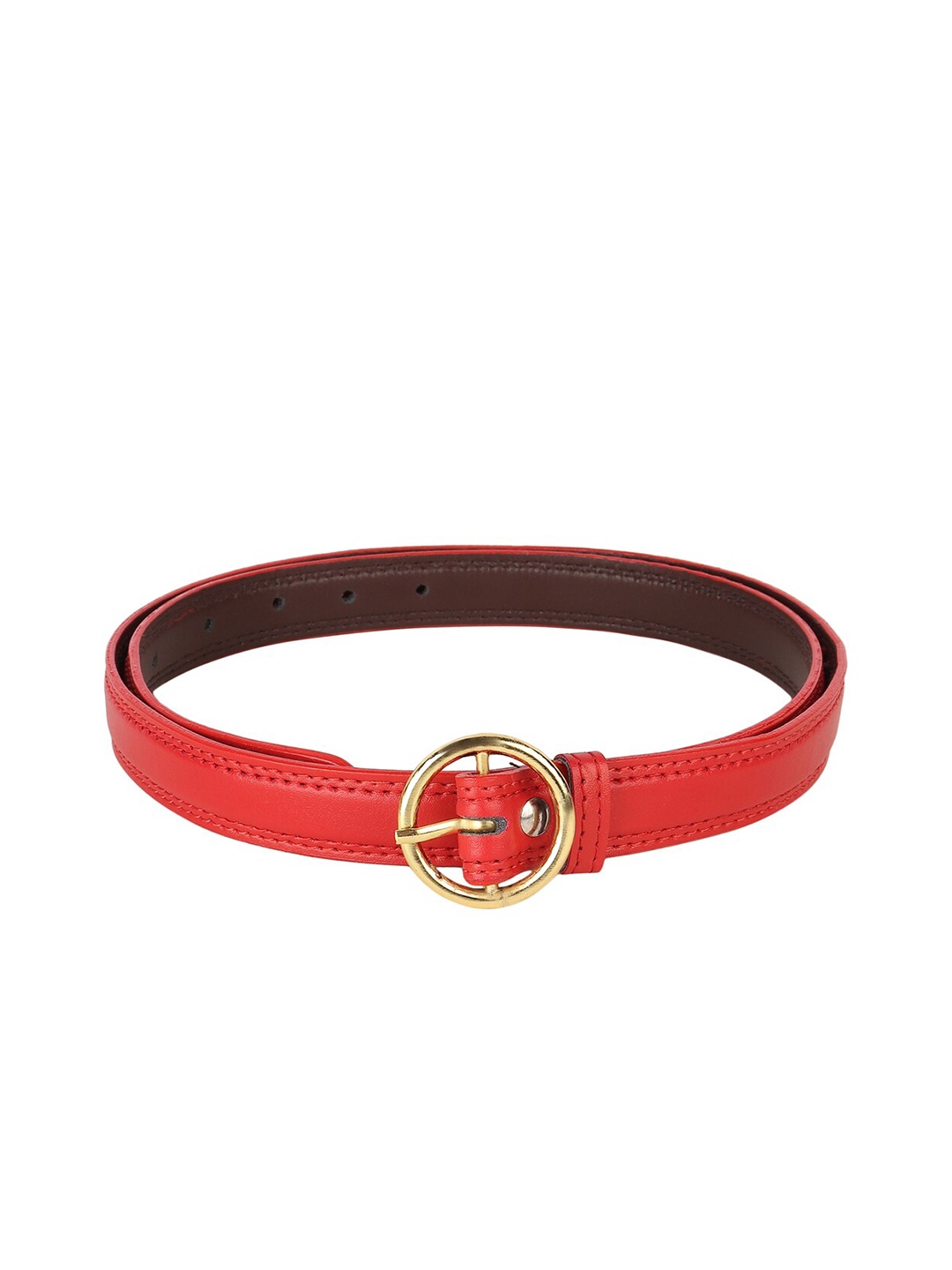 

LONDON FASHION hob Women Solid Tang Slim Belt, Red