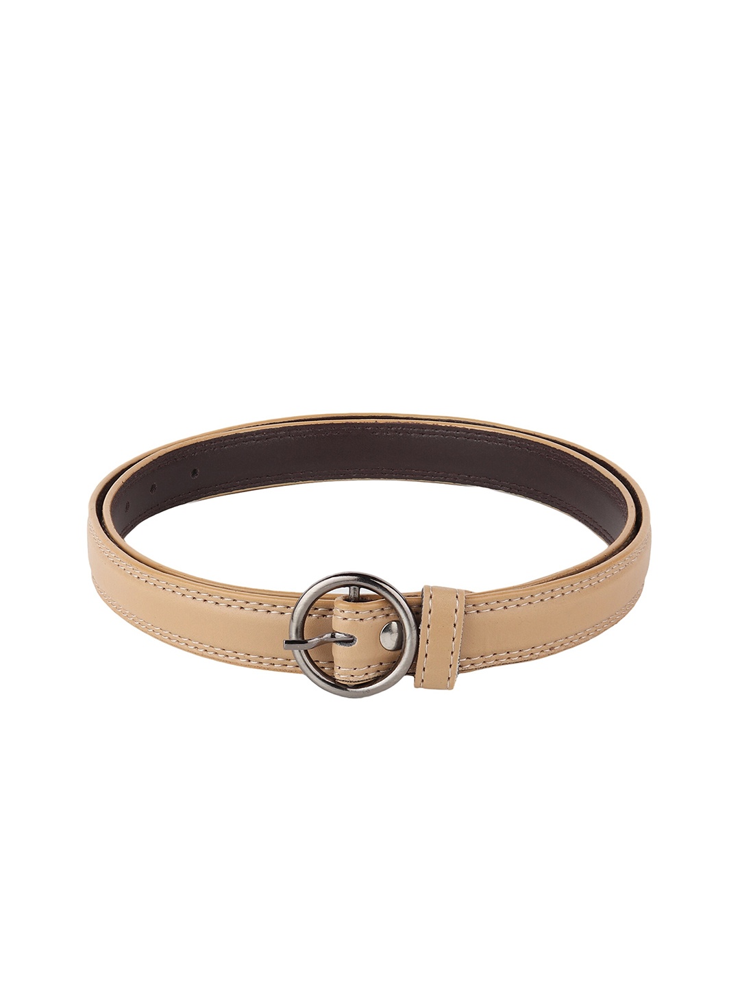 

LONDON FASHION hob Women Slim Tang Closure Belt, Cream