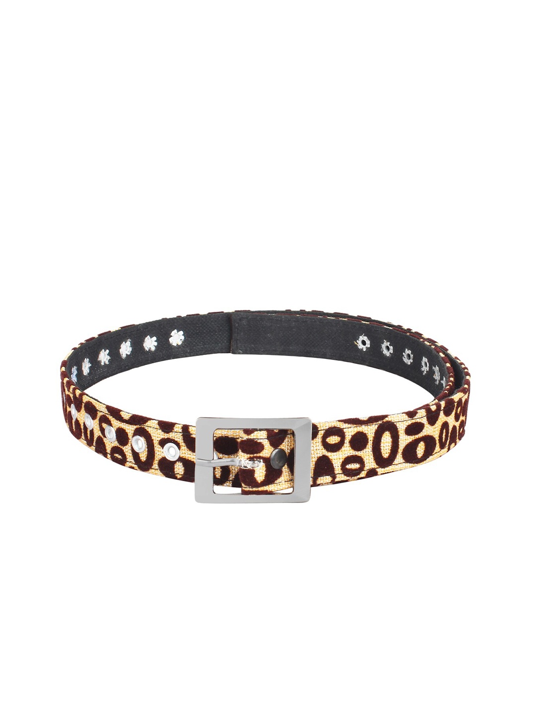 

LONDON FASHION hob Women Printed Tang Belt, Brown