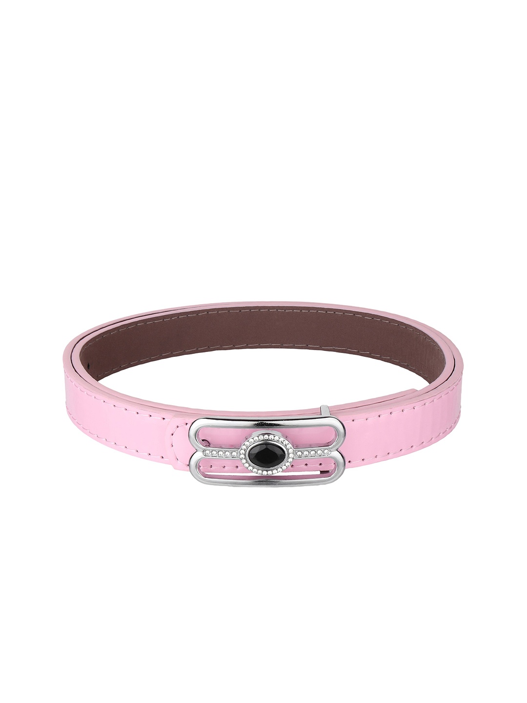 

LONDON FASHION hob Women Push Pin Closure Belt, Pink
