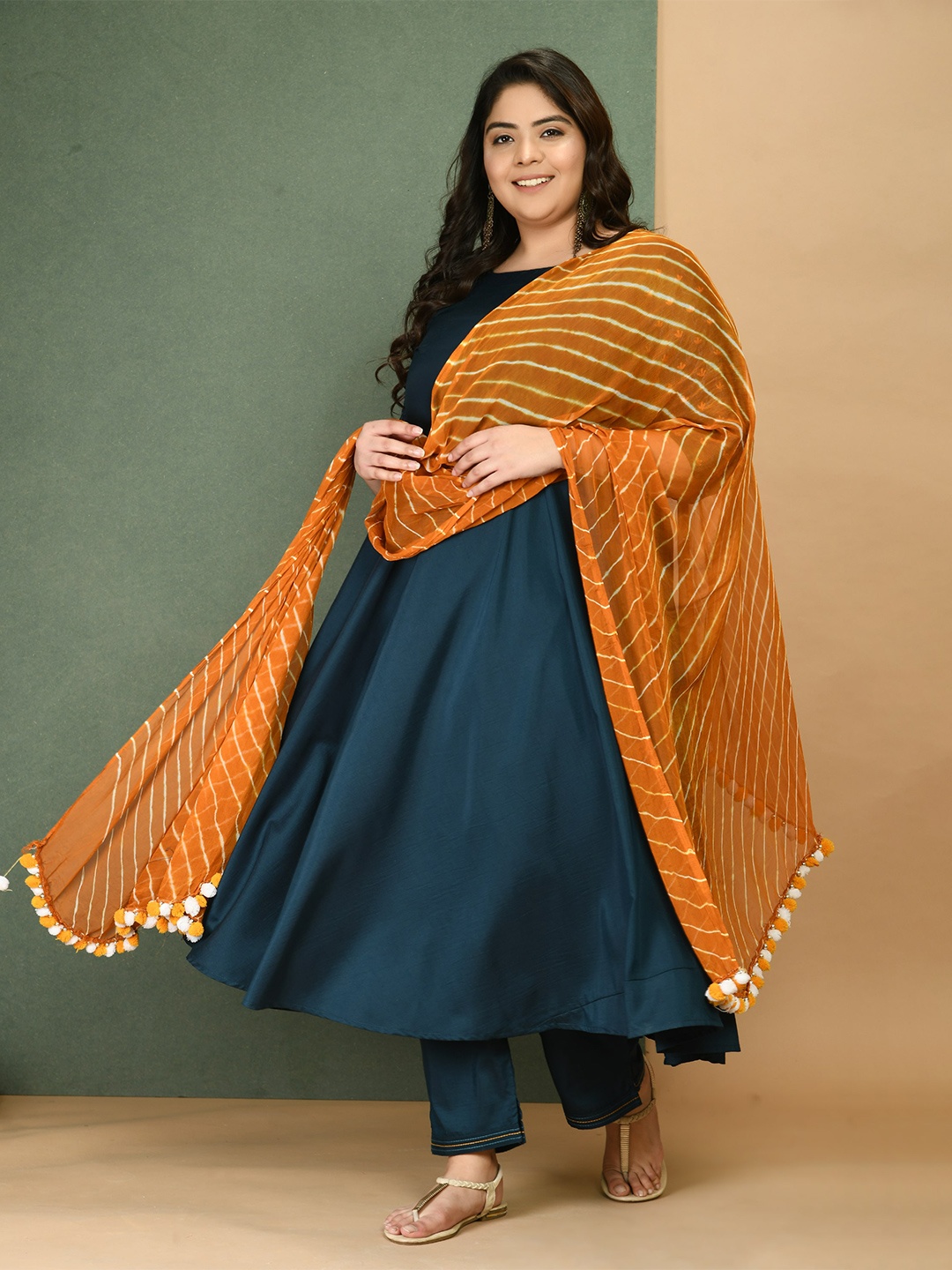 

PrettyPlus by Desinoor.com Leheriya Printed Dupatta, Mustard