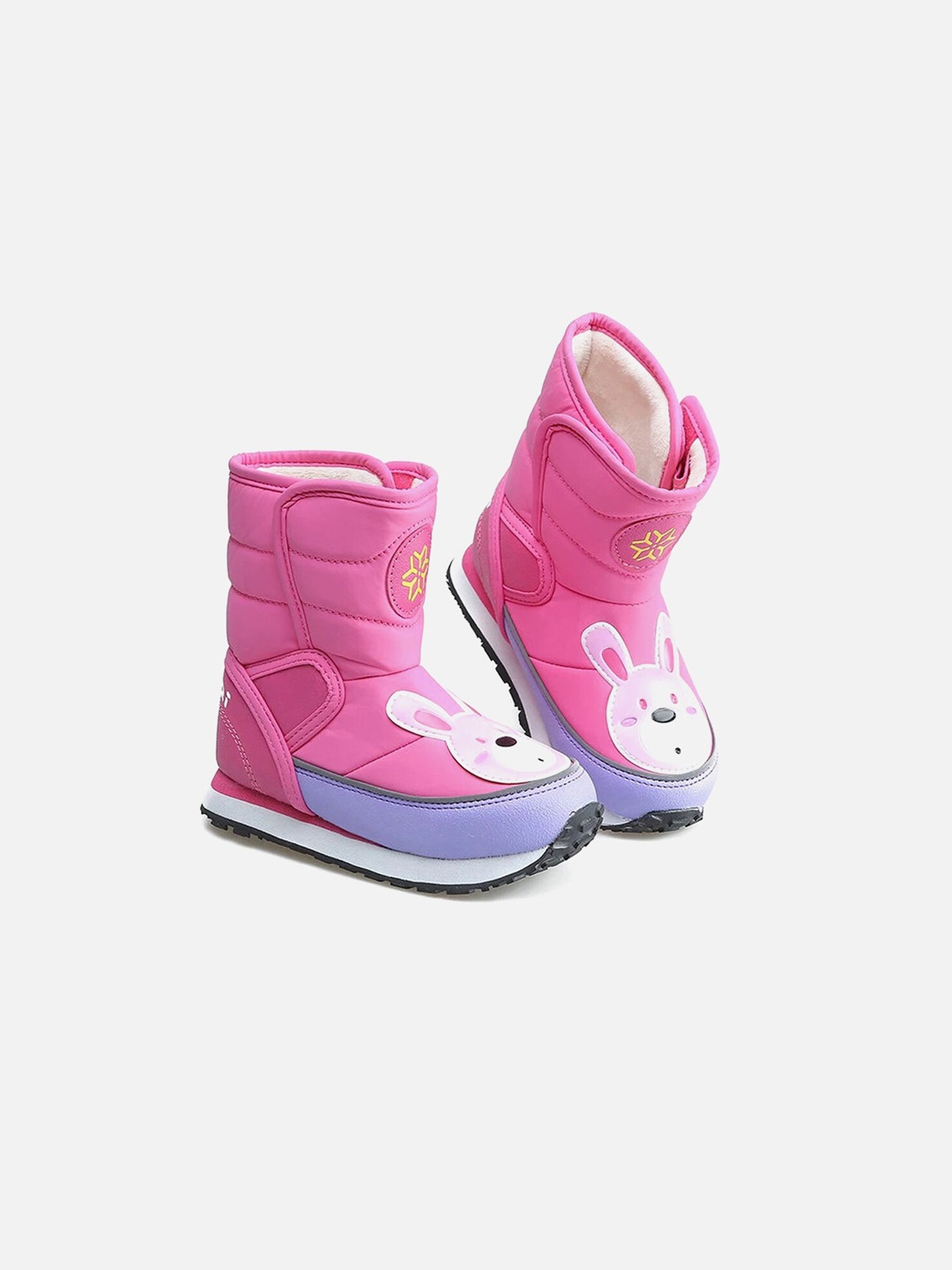 

Little Surprise Box LLP Kids Platform-Heeled Mid Top Fur Winter Boots, Pink